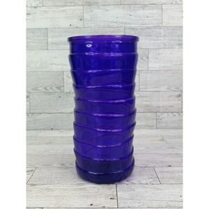 Vintage HOOSIER Glass Deep Purple Topsy Turvy Vase 8.5" Tall   #10592-08